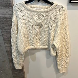 Beige Botany white embroidered sweater. NWOT